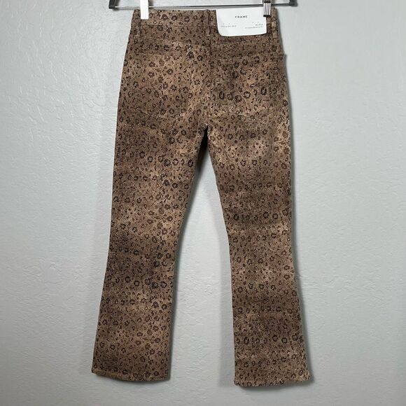 Frame Le Crop Mini Boot High Rise Snake Print Jeans in Vanilla Multi Size 23 NWT - Picture 4 of 12